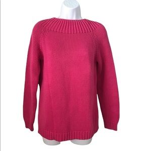 Lauren Ralph Lauren Bubble Gum Pink Cotton Knit Long Sleeve Sweater Size S
